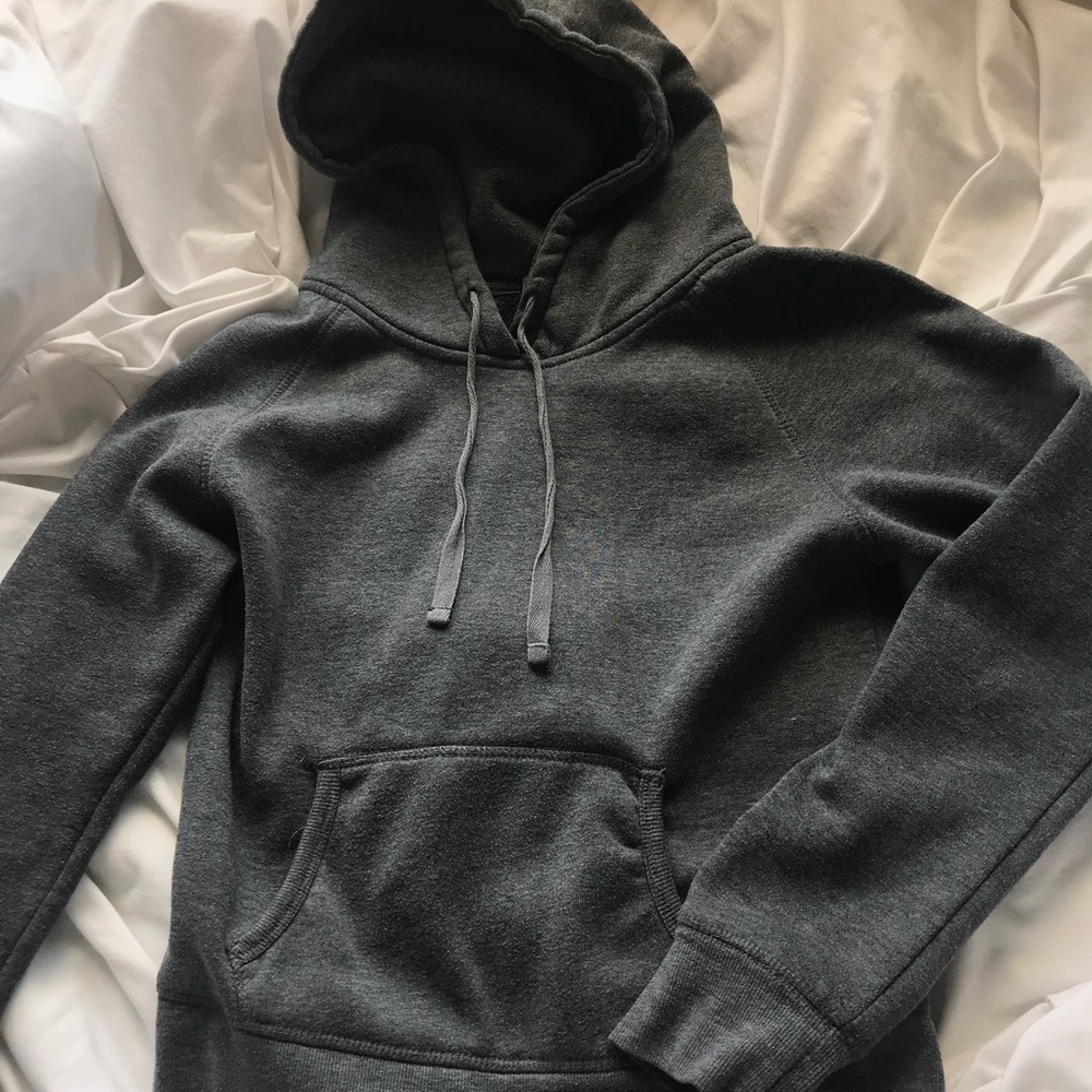 Plain dark gray hoodie